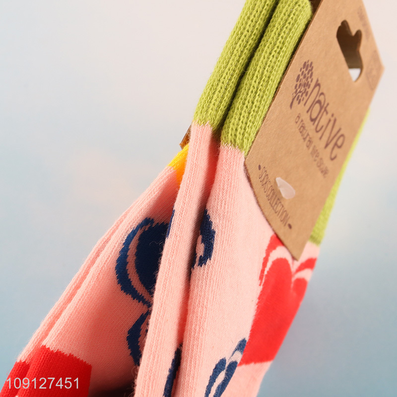 Good price heart printed cotton sock unisex socks for sale