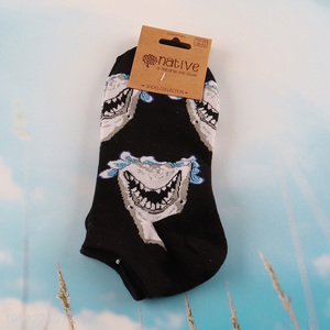China supplier shark printed ankle socks cotton breathable socks