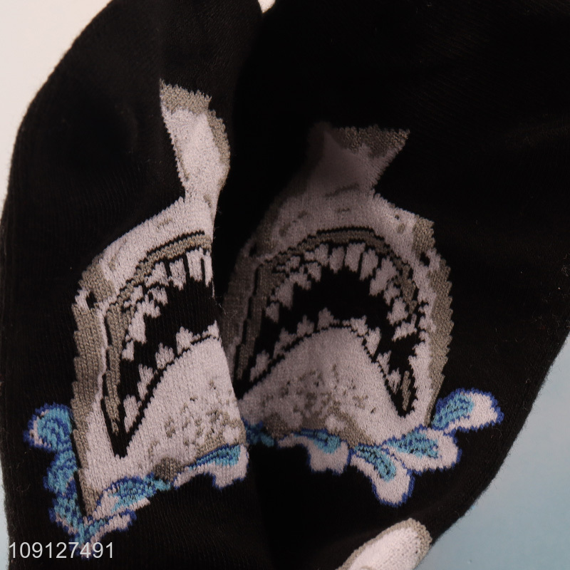China supplier shark printed ankle socks cotton breathable socks