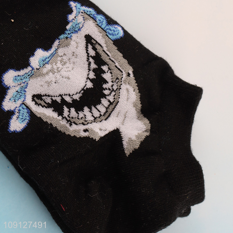 China supplier shark printed ankle socks cotton breathable socks