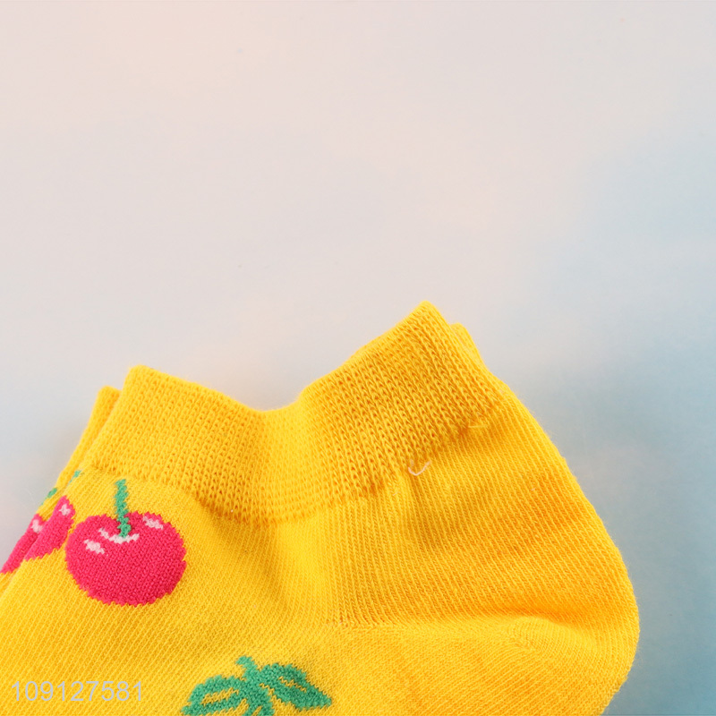 Factory price printed fashion breathable cotton socks ankle socks