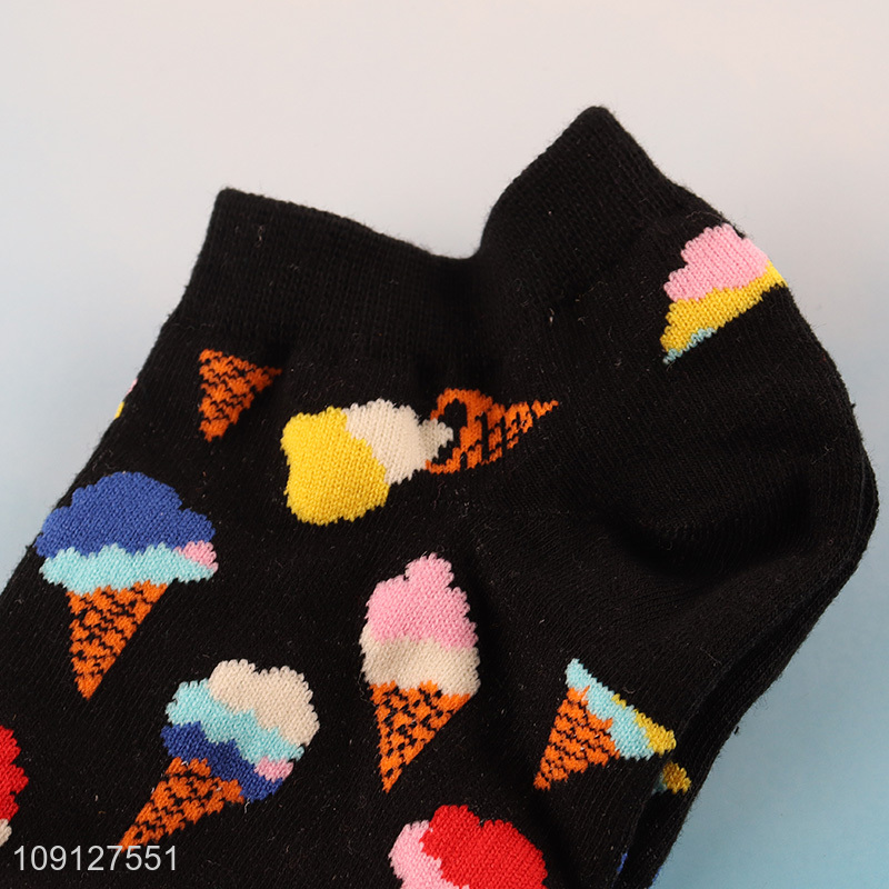 New product cartoon printed summer breathable cotton socks ankle socks