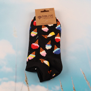 New product cartoon printed summer breathable cotton socks ankle socks