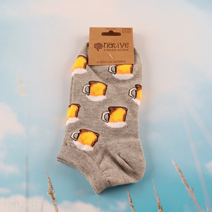 China wholesale cartoon printed breathable cotton socks ankle socks