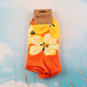 China wholesale flower pattern cotton socks ankle socks unisex socks