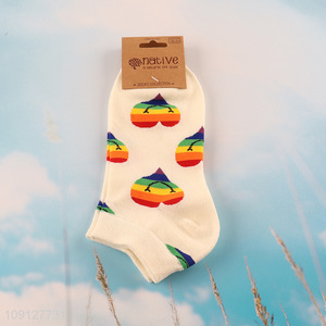 China supplier heart printed cotton socks ankle socks for men women