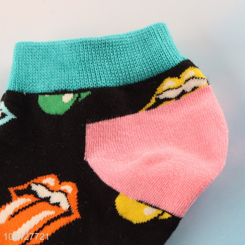 Low price printed summer breathable cotton socks ankle socks for sale