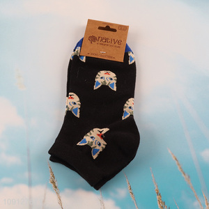Top sale animal printed breathable cotton socks ankle socks wholesale
