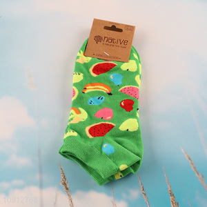 Hot products fruits printed cotton socks ankle socks unisex socks