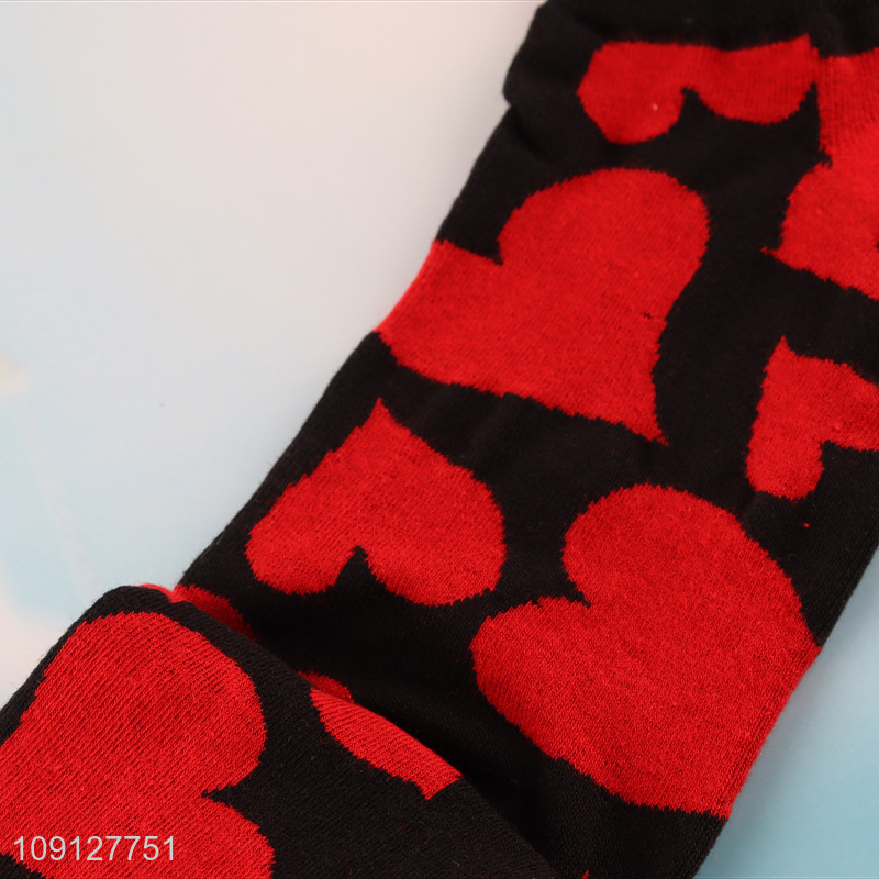 Best selling heart pattern breathable cotton socks ankle socks