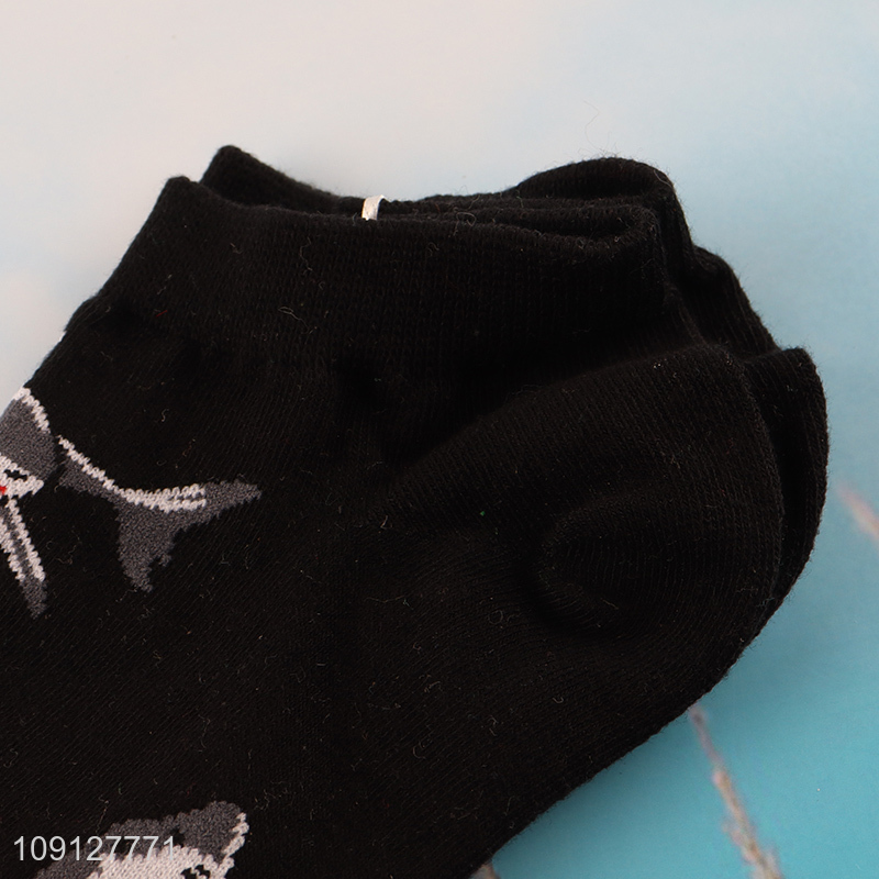 Low price shark printed cotton socks ankle socks unisex socks