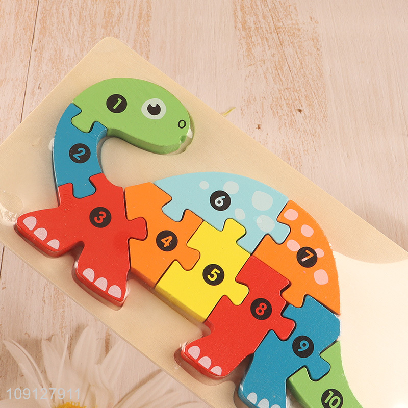 Hot Selling Wooden Brachiosaurus Puzzle Number Puzzle Montessori Toy for Kids