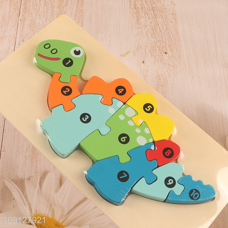 New Arrival Kids Puzzle Toy Wooden Stegosaurus Puzzle Toddler Number Puzzle