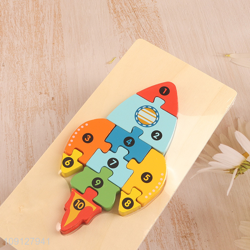 China Imports Wooden Rocket Puzzle Wooden Number Puzzle Montessori Toy