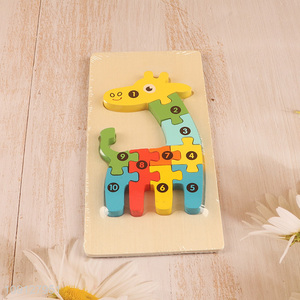 Factory Supply Wooden Giraffe Puzzle Number Puzzle for Kids Boys Girls