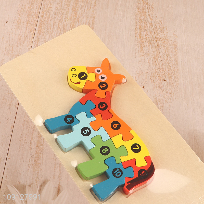 Factory Price Wooden Horse Puzzle Number Puzzle Montessori Toy for Kids