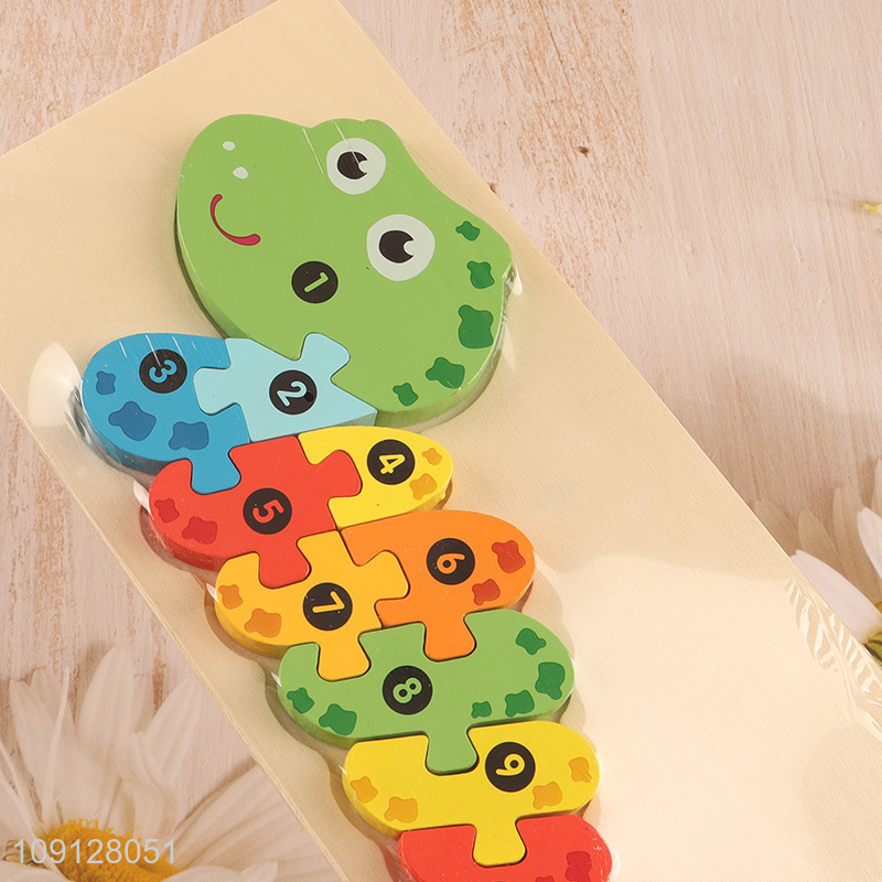Factory Supply Wooden Snake Puzzle Number Puzzle Kids Educational Toy