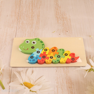 Factory Supply Wooden Snake Puzzle Number Puzzle Kids Educational Toy