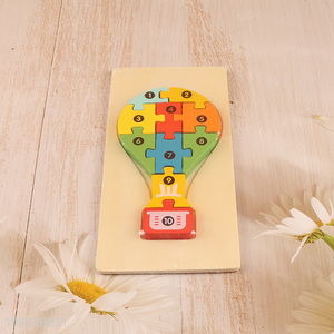 Good Quality Wooden Hot Air Balloon Puzzle Number Puzzle for Kids Boys Girls