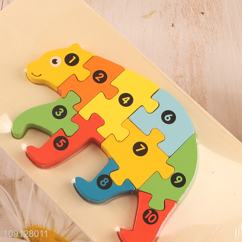 Hot Selling Wooden Bear Puzzle Number Puzzle Toy for Kids Toddlers