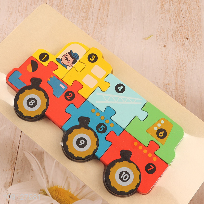 Online Wholesale Wooden Truck Puzzle Number Puzzle Montessori Learning Toy