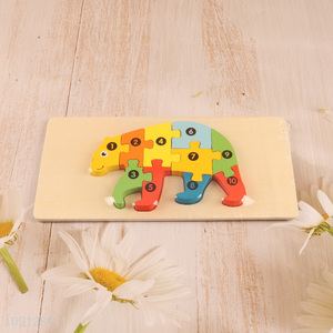 Hot Selling Wooden Bear Puzzle Number Puzzle Toy for Kids Toddlers