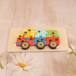 Online Wholesale Wooden Truck Puzzle Number Puzzle Montessori Learning Toy