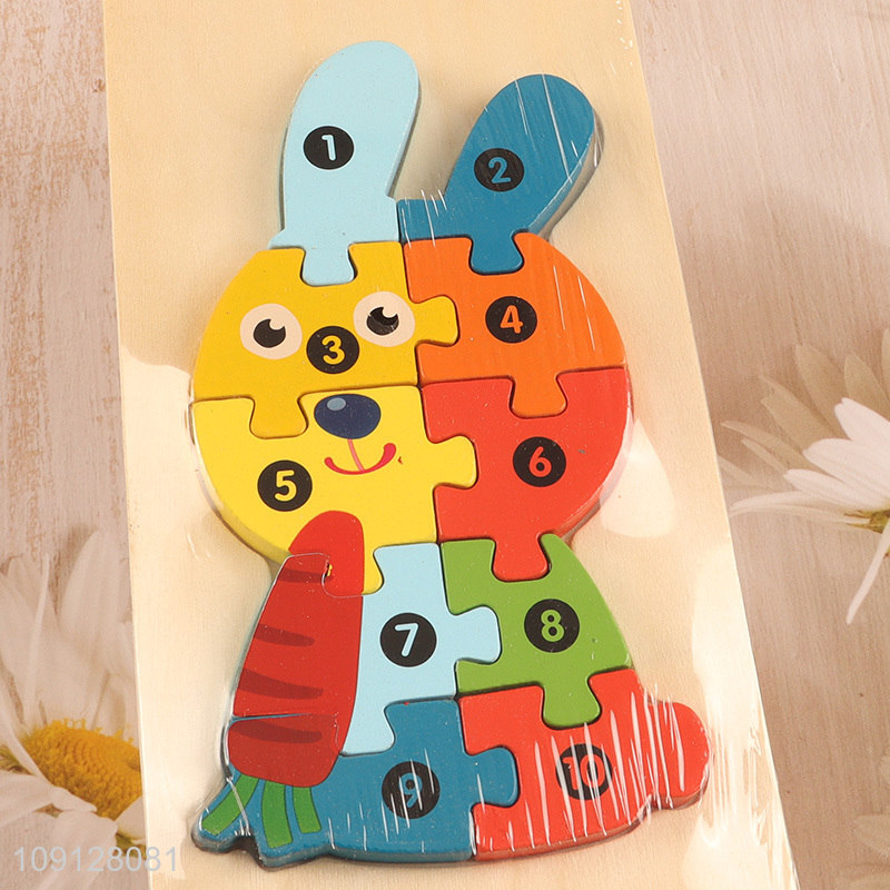 Online Wholesale Kids Puzzle Toy Wooden Bunny Puzzle Toddler Number Puzzle
