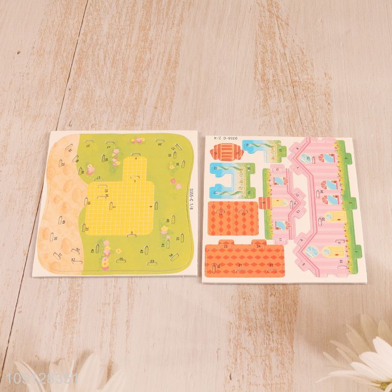 Popular Product 3D Cartoon Paper Building Puzzle DIY Model Building Kit