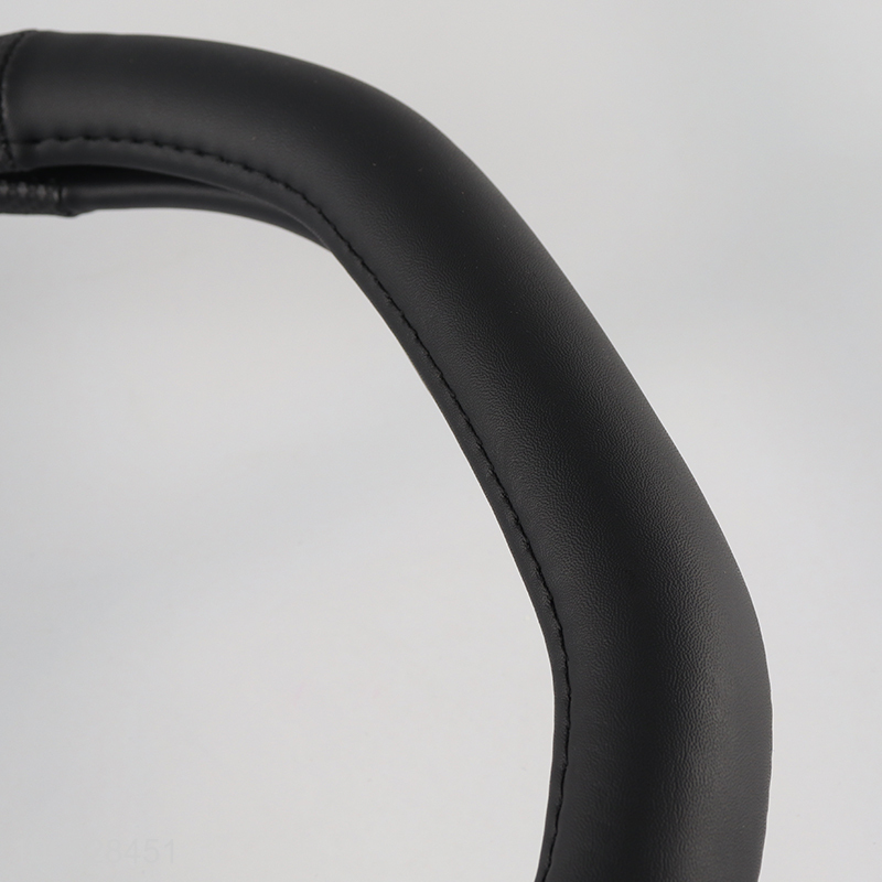 Good selling black leather car steering wheel cover car interior accessories