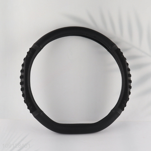 Good selling black leather car steering wheel cover car interior accessories