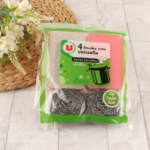 New arrival 4pcs kitchen cleaning kit cleaning sponge clean ball kit