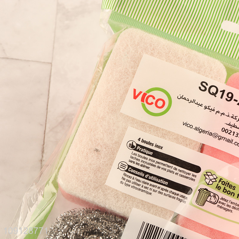 New arrival 4pcs kitchen cleaning kit cleaning sponge clean ball kit