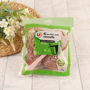 Best selling 4pcs kitchen cleaning supplies cleaning ball with handle