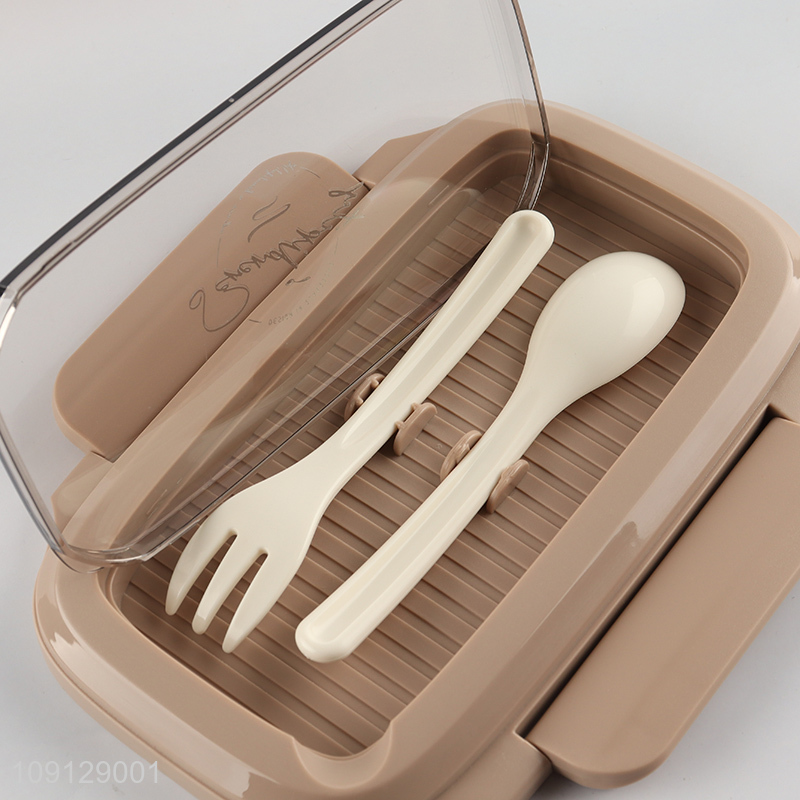 Hot products portable plastic lunch box with tableware set