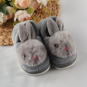 Good quality cartoon rabbit kids home plush slippers