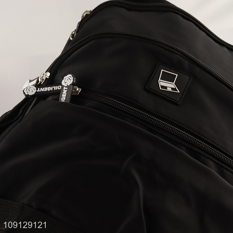 Top sale black polyester sports causal backpack wholesale