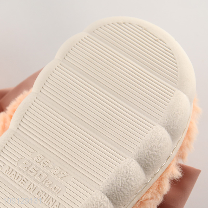 New product anti-slip winter plush home slippers for sale
