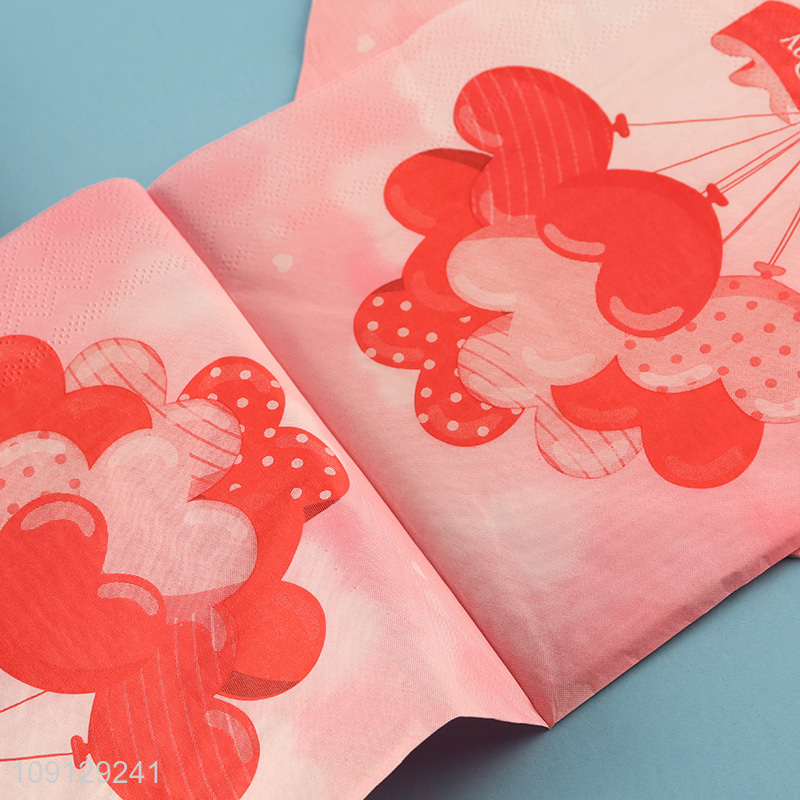 New style square 25pcs home decor happy Valentine day paper napkin