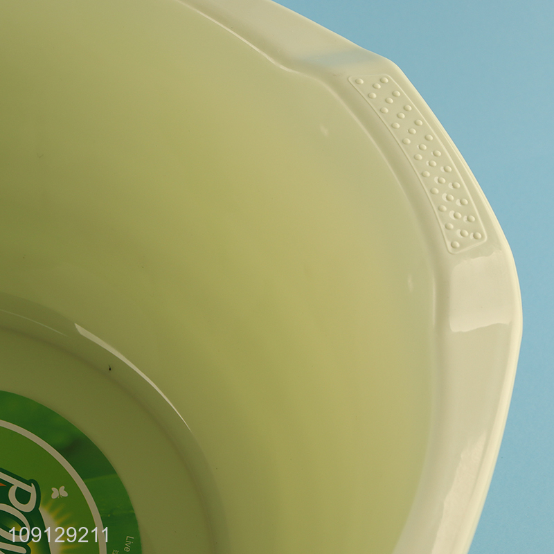 Top quality green round plastic basin with handle