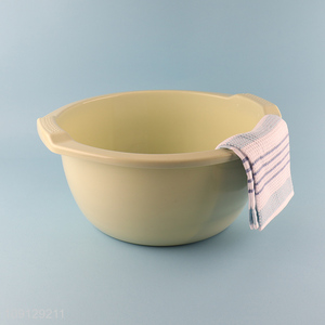 Top quality green round plastic basin with handle