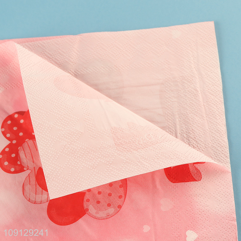 New style square 25pcs home decor happy Valentine day paper napkin