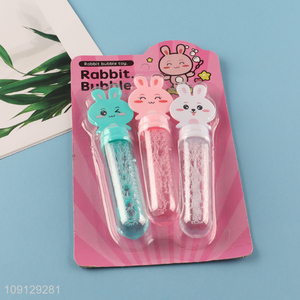 Hot sale 3pcs cartoon rabbit bubble toys for children