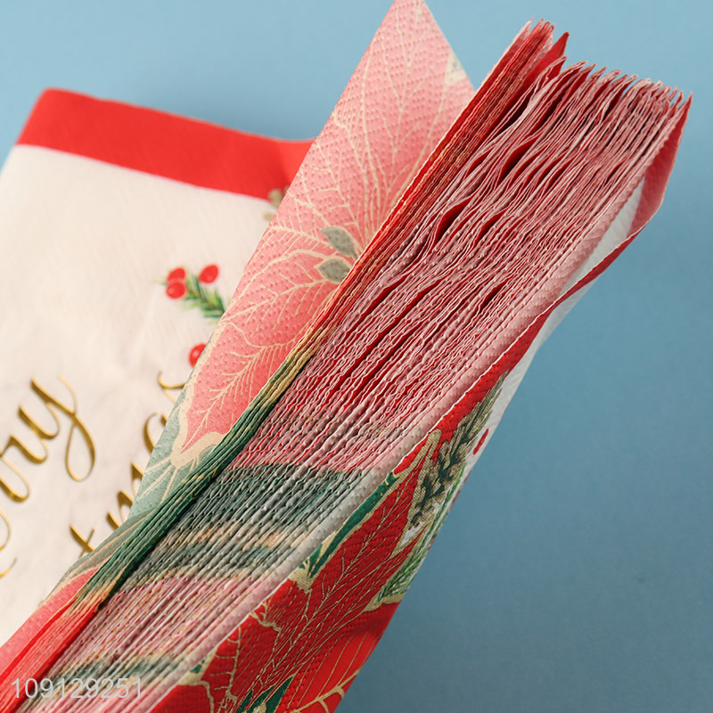 High quality square merry christmas paper napkin for home restaurant