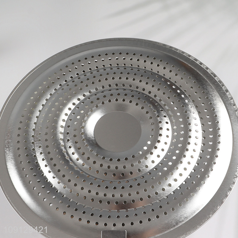 Wholesale Round Camping Bread Toaster Tin Plate with Foldable Handle