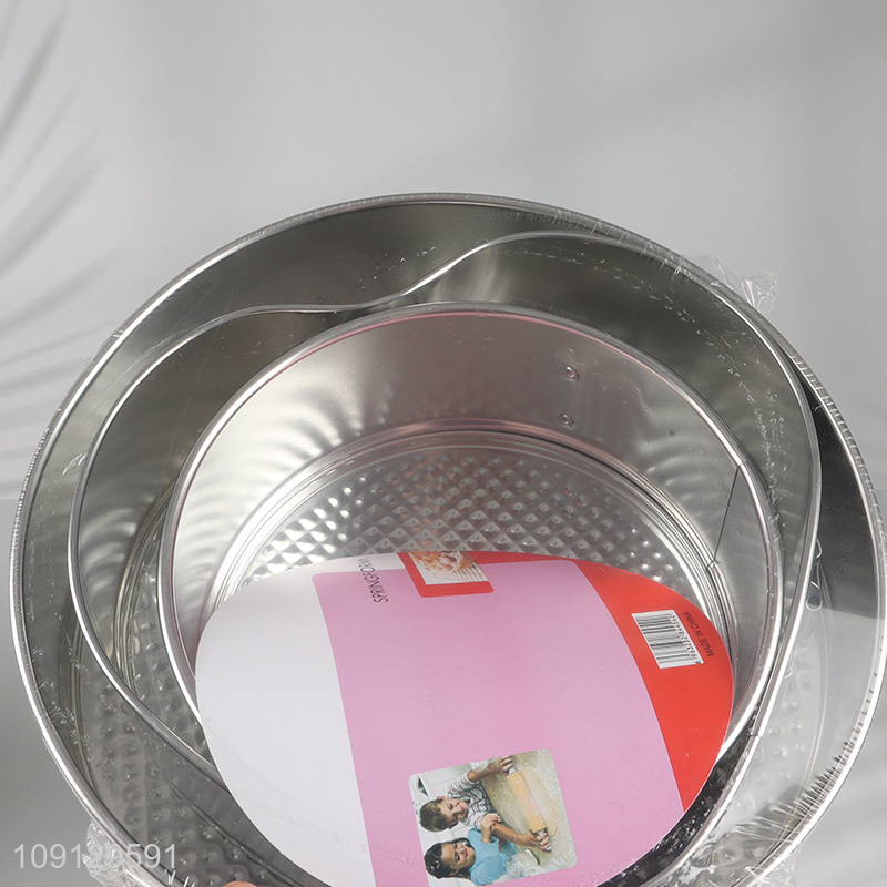 Hot Selling 3PCS Non-Stick Metal Springform Pans with Removable Bottom