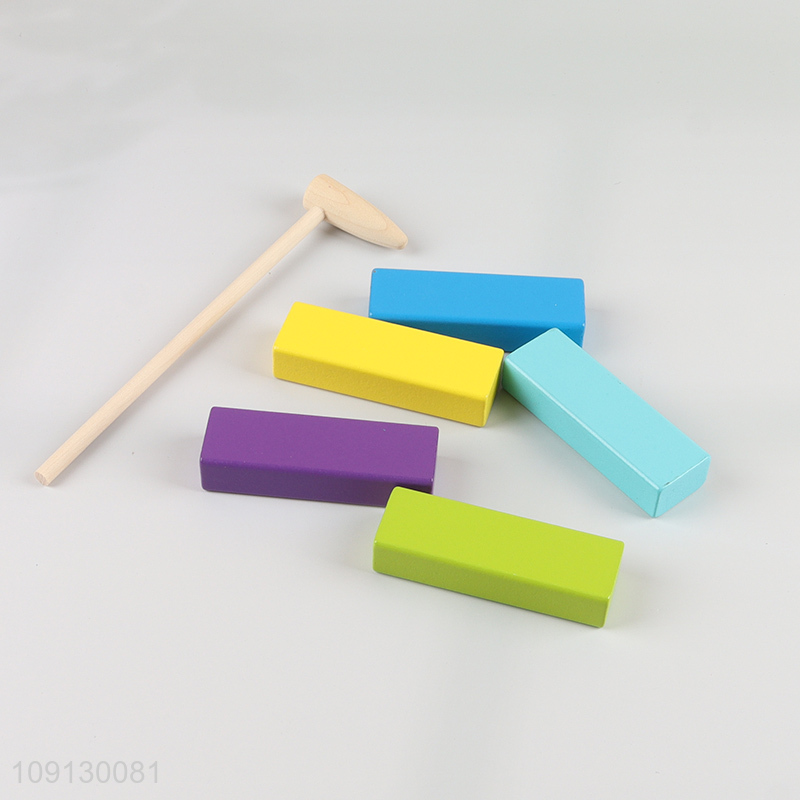 Hot Selling Colorful Wooden Blocks Stacking Game Montessori Toys for Kids