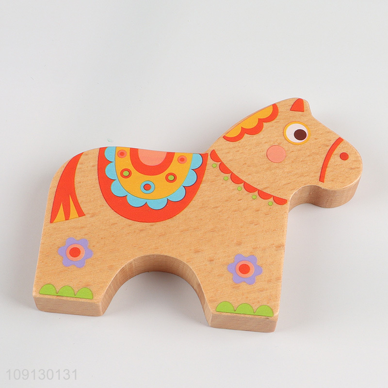 Hot Selling Wooden Horse Balance Game Stacking Toy for Kids Toddlers