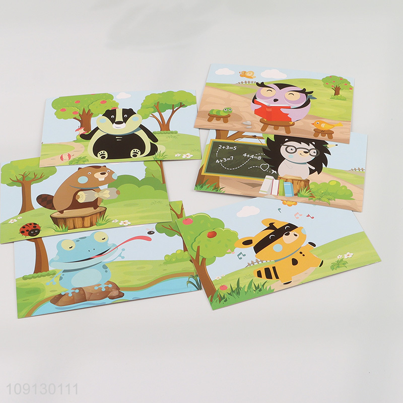Factory Price Cartoon Animal Puzzle Wooden Cube Puzzles Montessori Toy