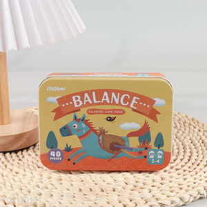 Hot Selling Wooden Horse Balance Game Stacking Toy for Kids Toddlers